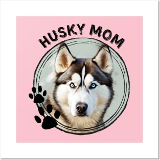 Siberian Husky Dog Mom Dog Breed Portrait Posters and Art